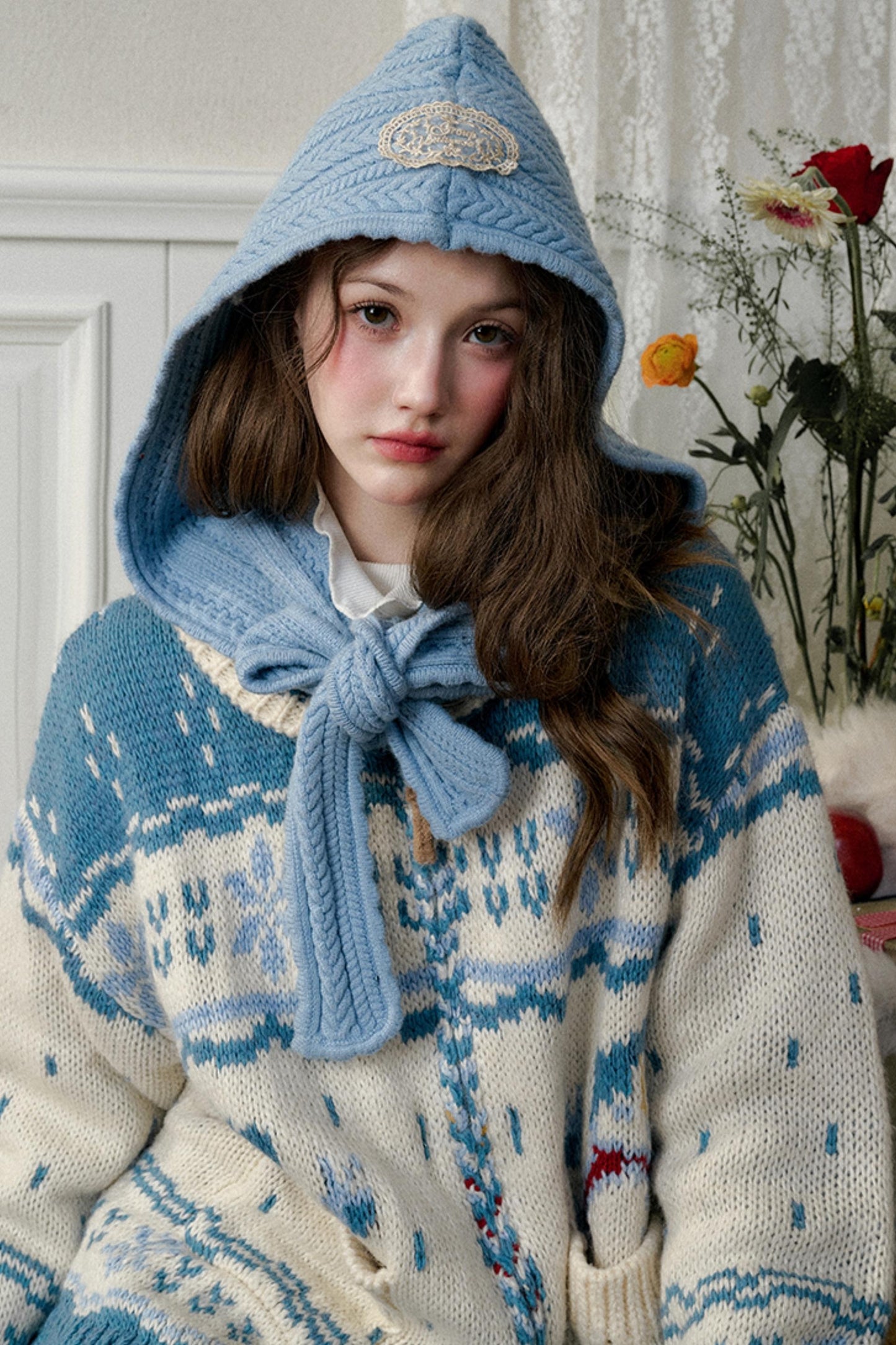 Nordic Snow Wool Knit Jacket