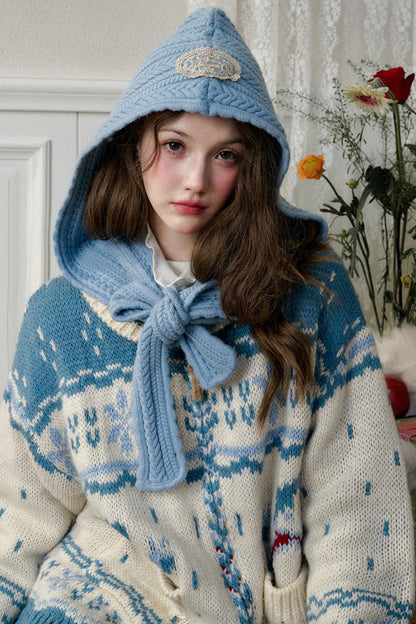 Nordic Snow Wool Knit Jacket