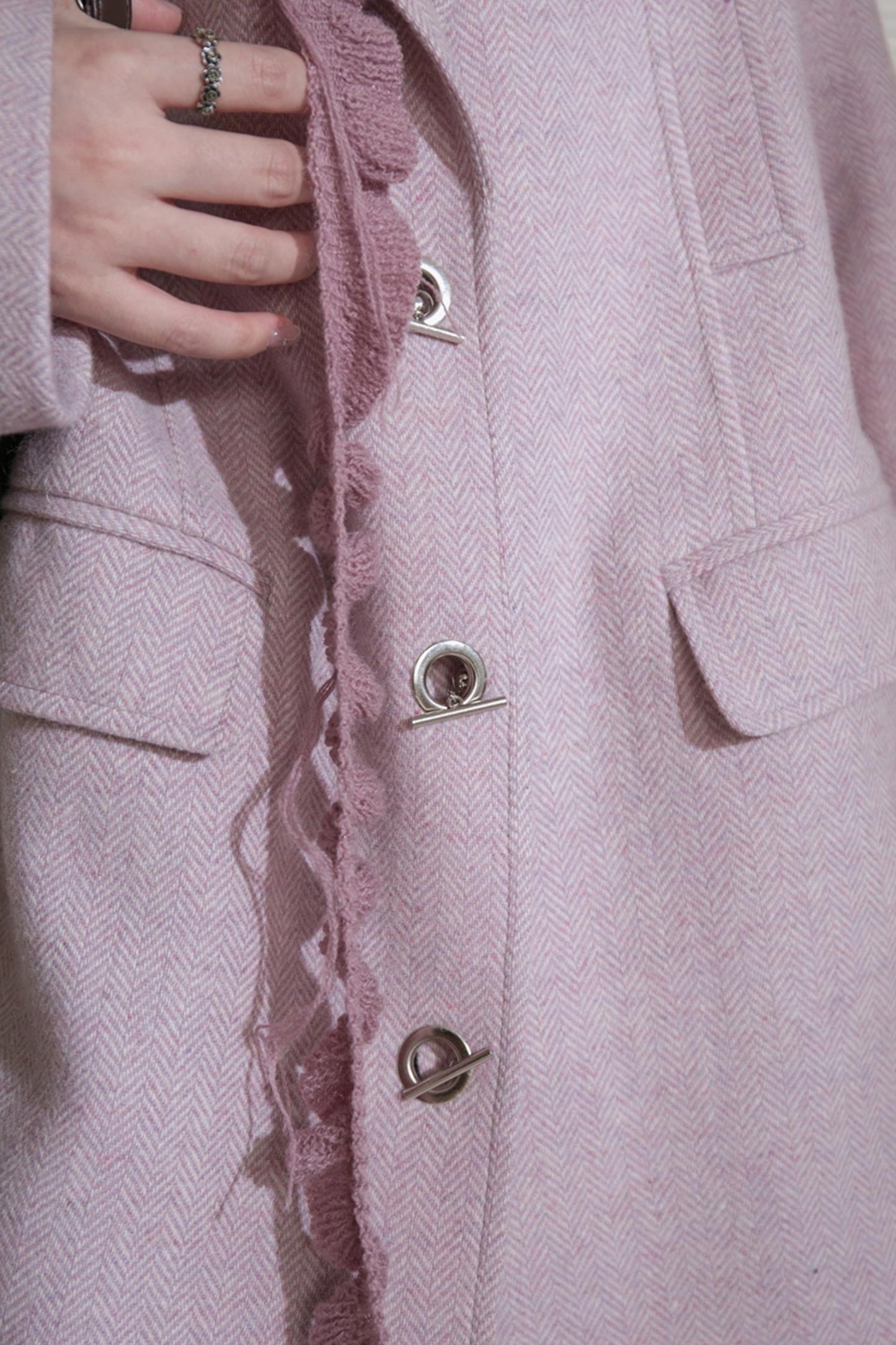 Herringbone Tweed Coat