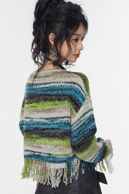 Vintage Gradient Knitted Cardigan