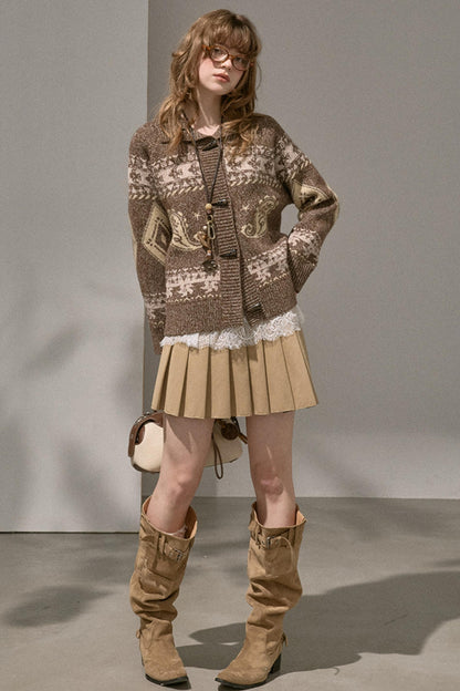 Silk Classic Pleated Puffy Short Skirt