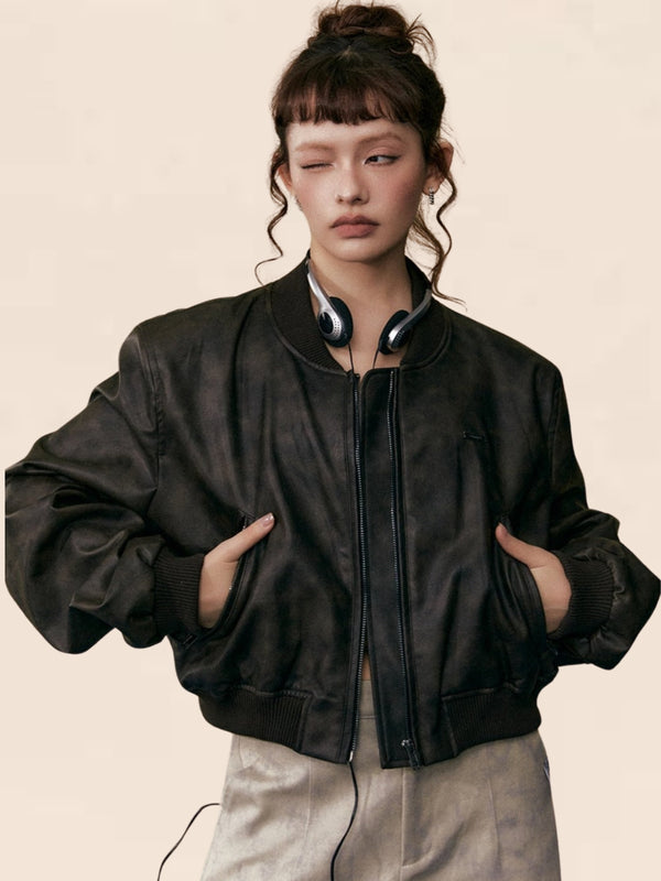 American Retro Leather Coat
