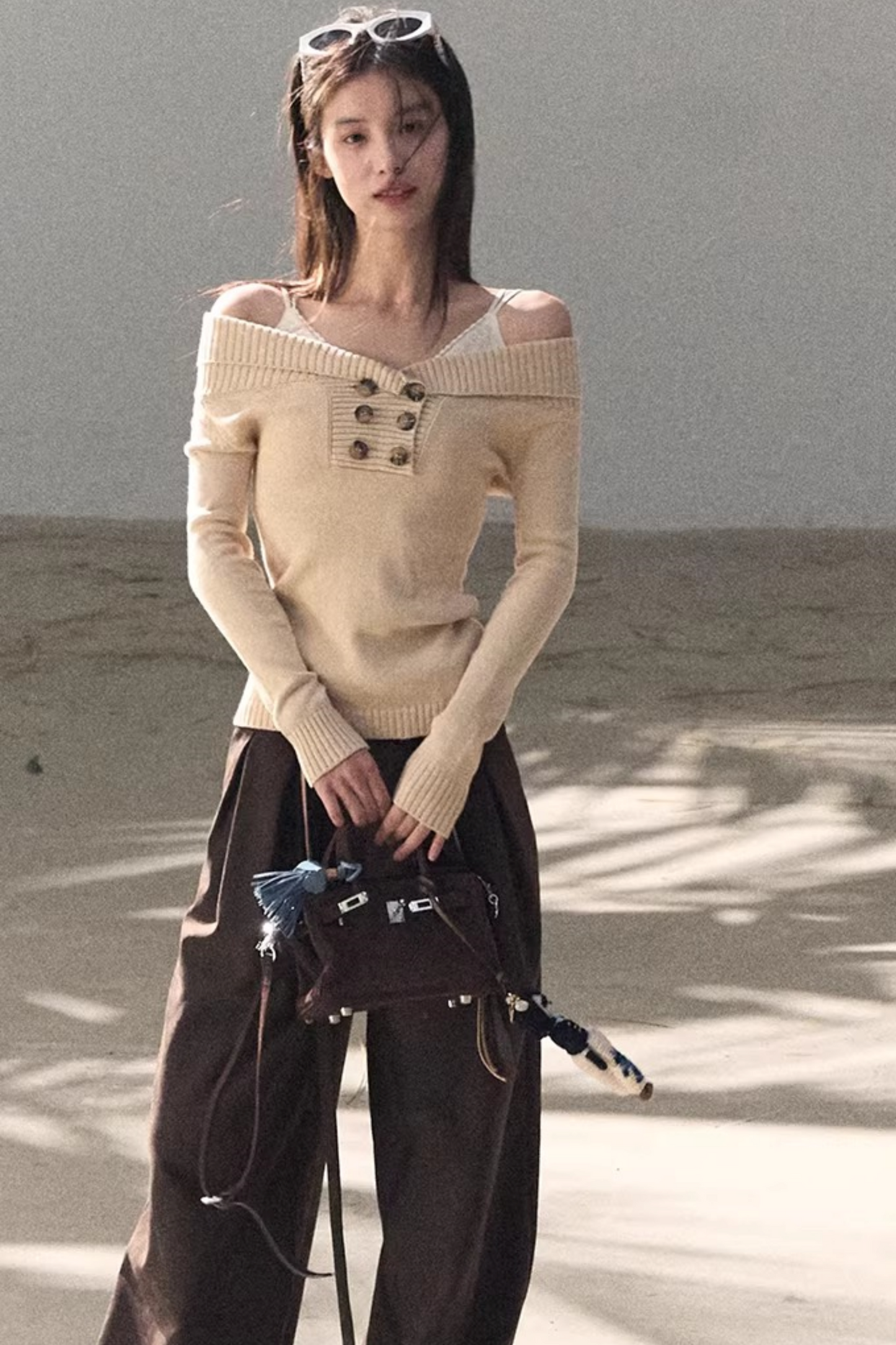 Asymmetrical Cotton Knit Top