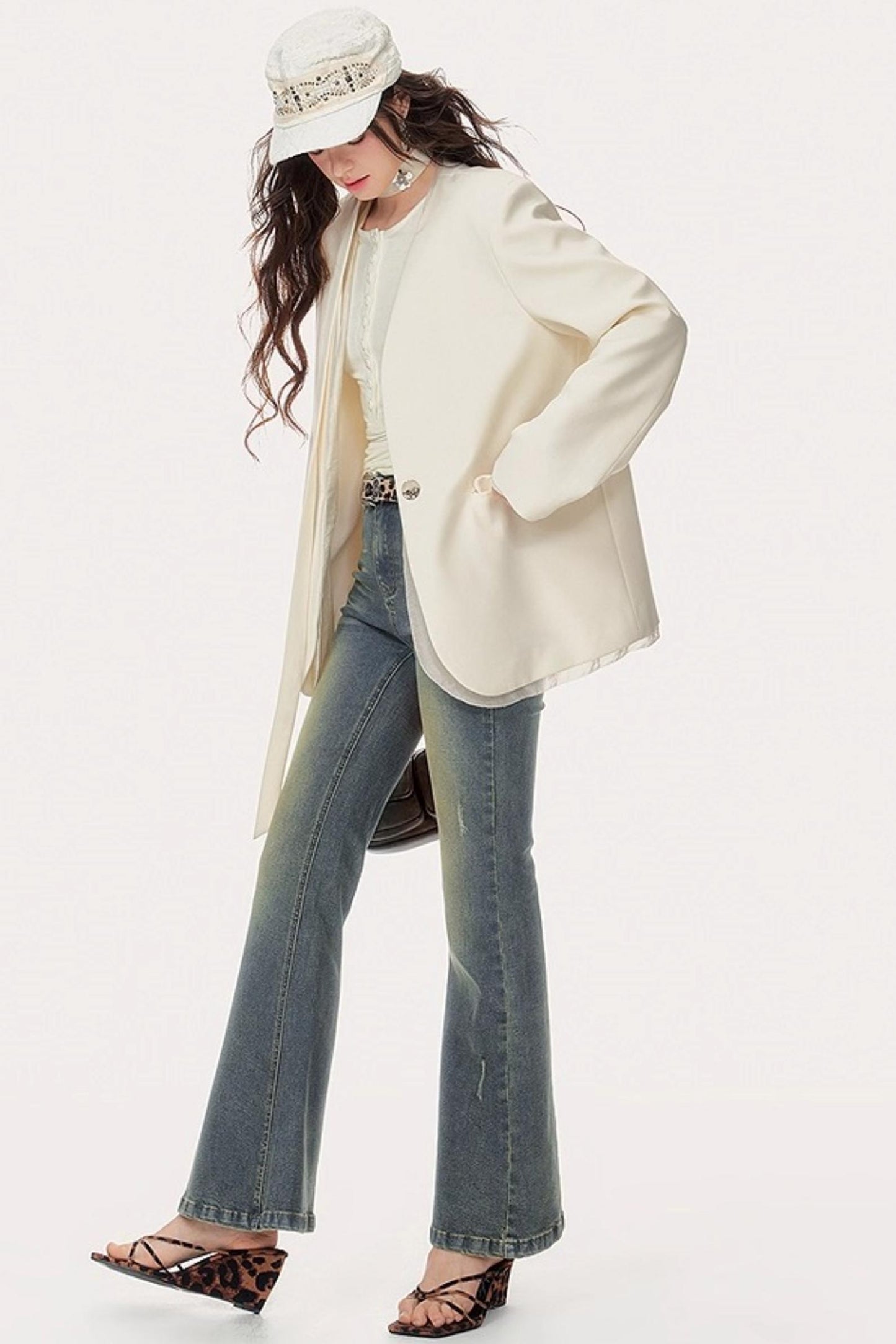 Shoulder Padded Streamline Blazer