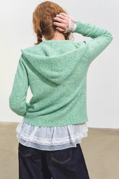 Hooded Shawl Neck Cardigan