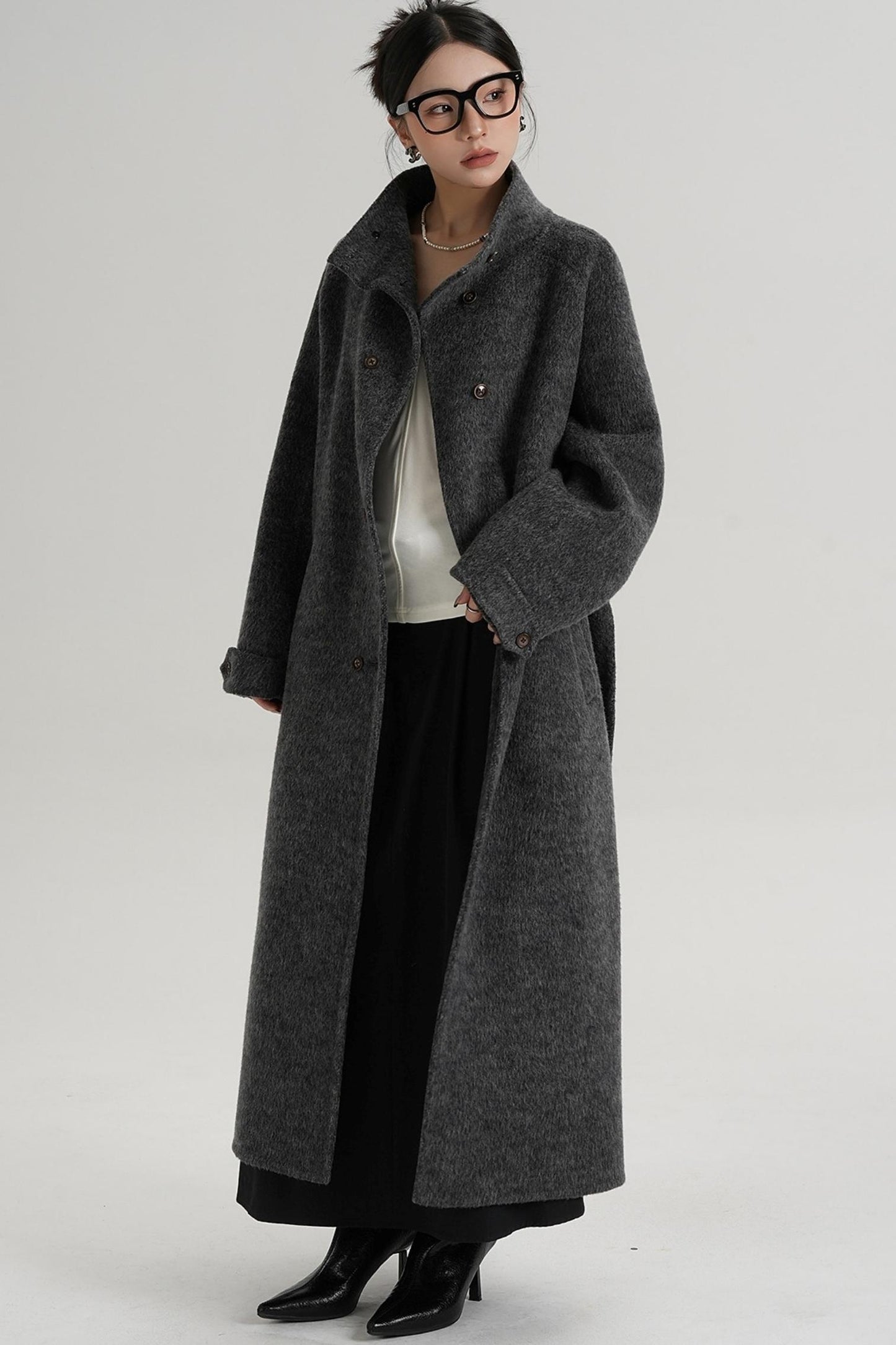 High Neck Wool Coat