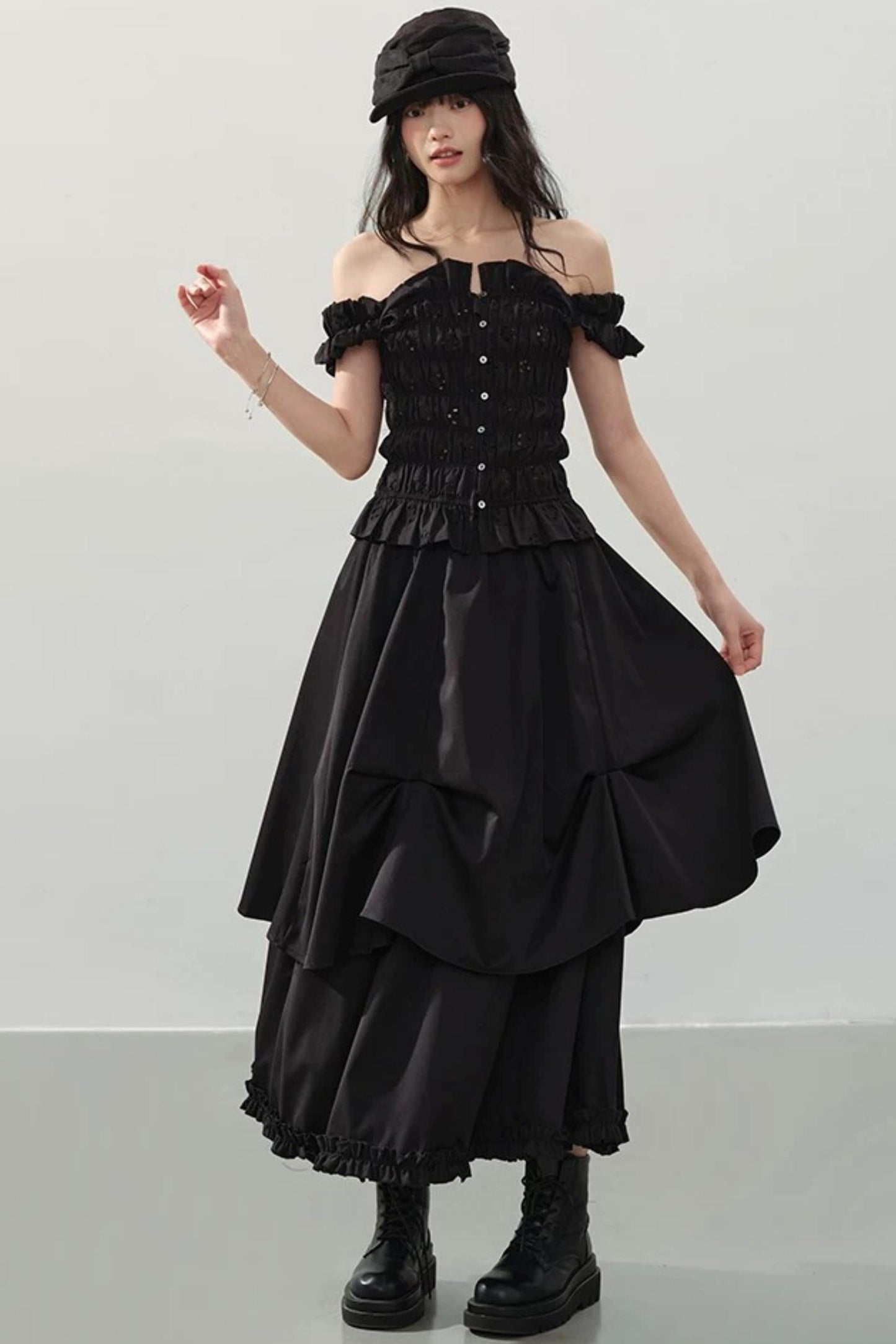 Dark Night Ruched Top
