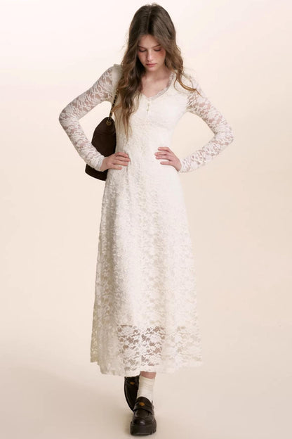 Romantic Lace Velvet Dress