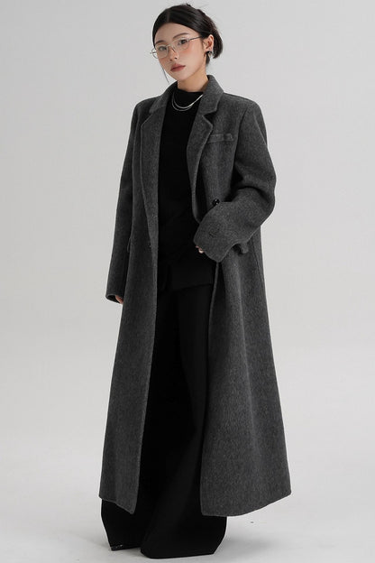 Reversible Long Shoulder Wool Coat