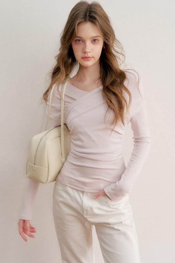 Romantic Wool Pleated Top