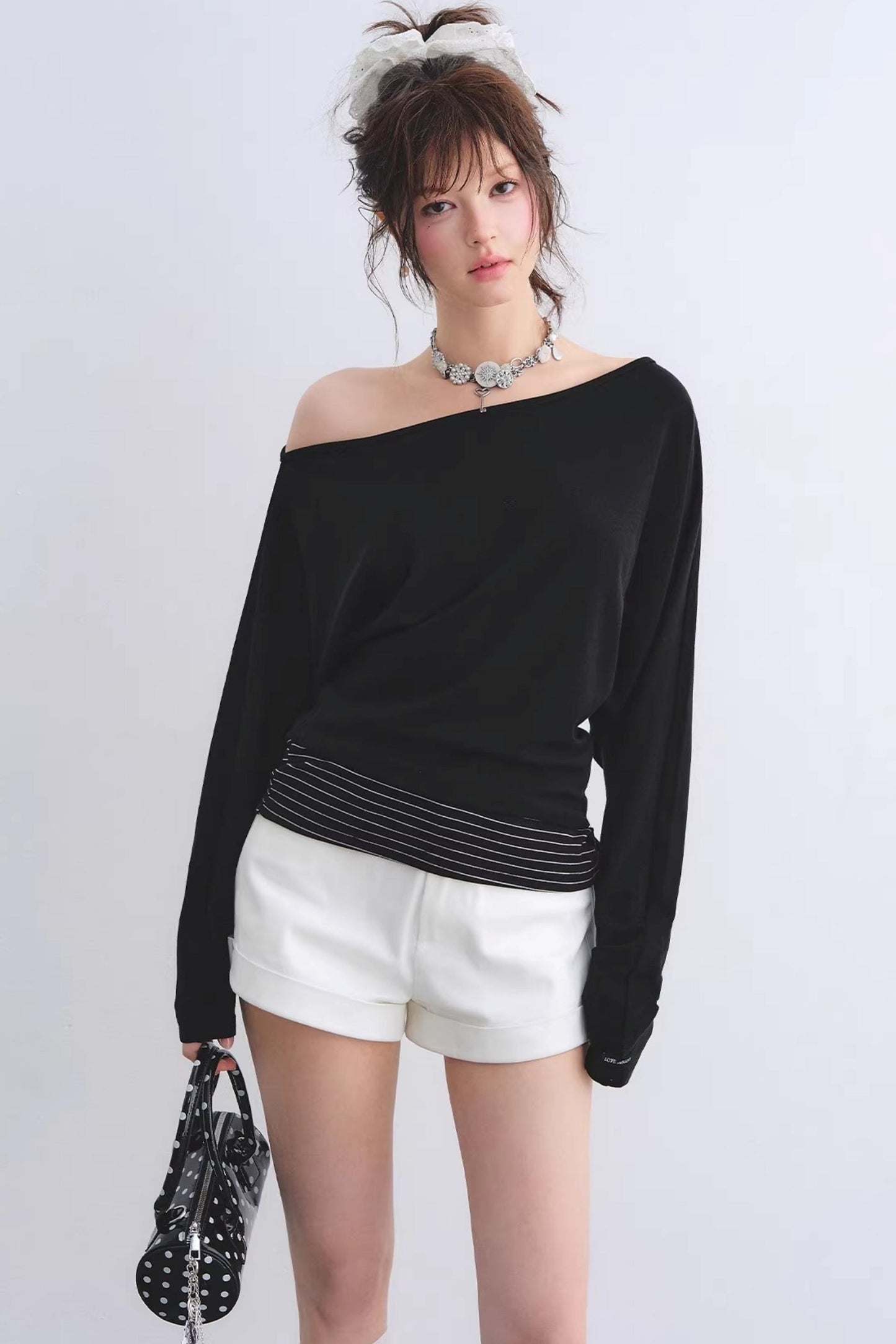 Asymmetrical Striped Tie Top