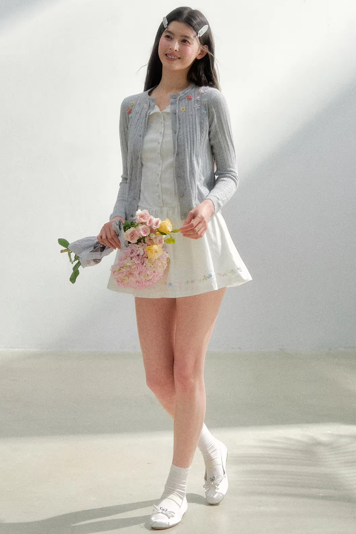 White Elegant Embroidered Dress