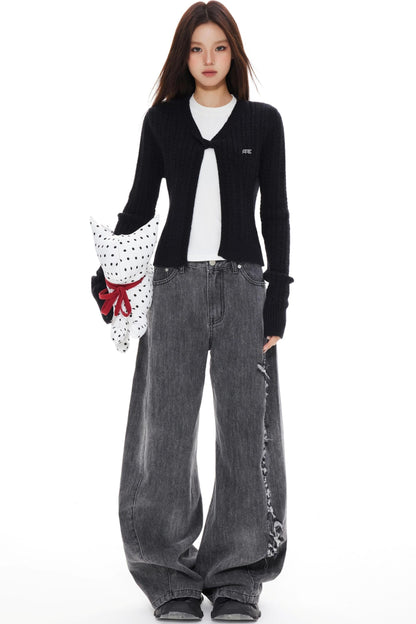 Blue Distressed Denim Pants