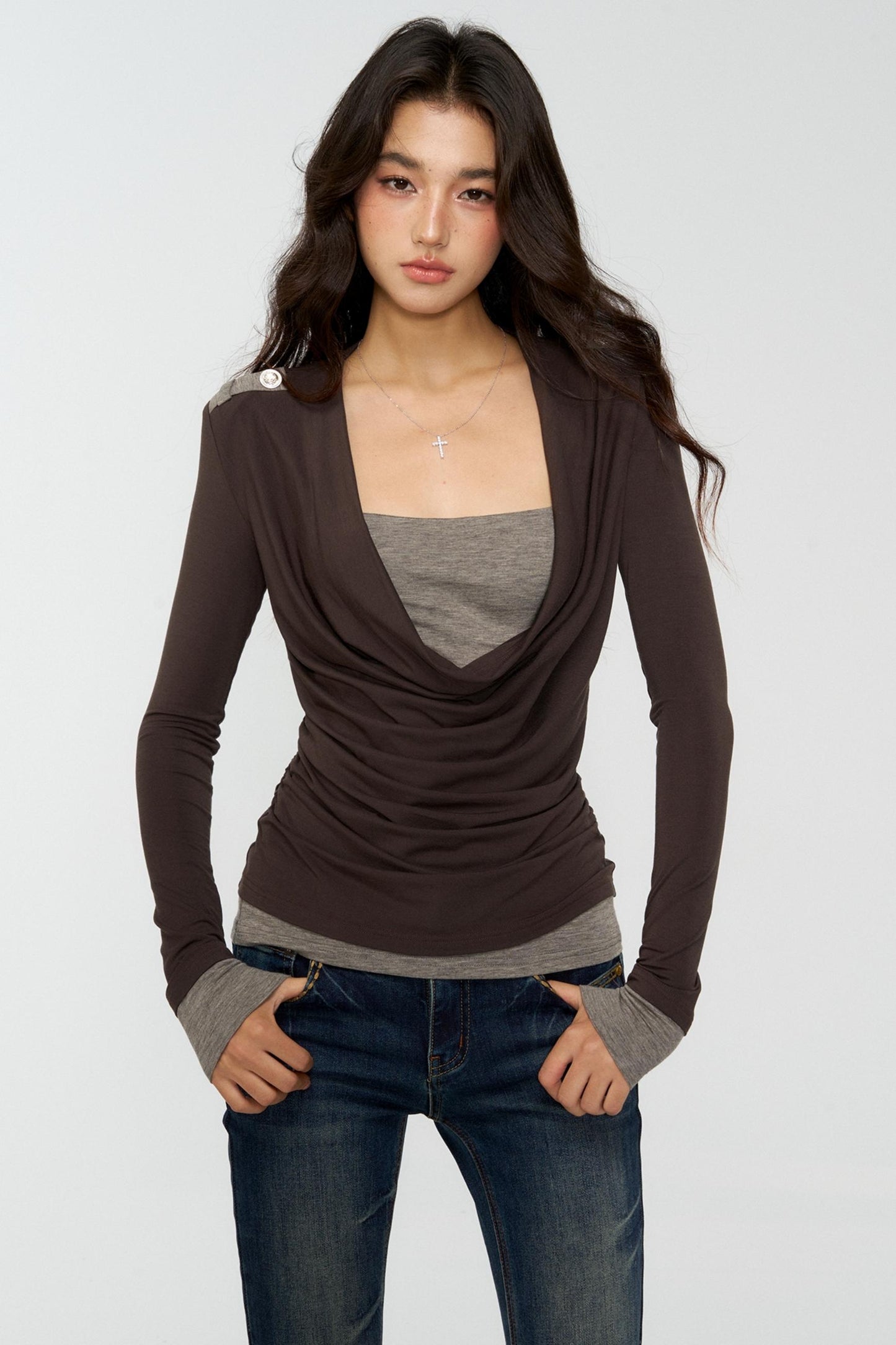 Swing Collar Vintage Layering Top Set