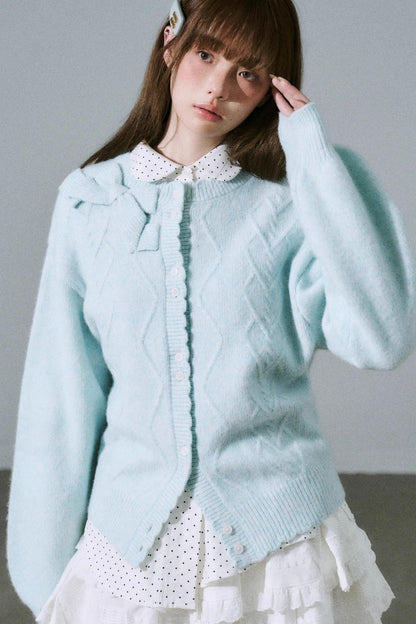 Moonlight Silhouette Sweet Wool Cardigan