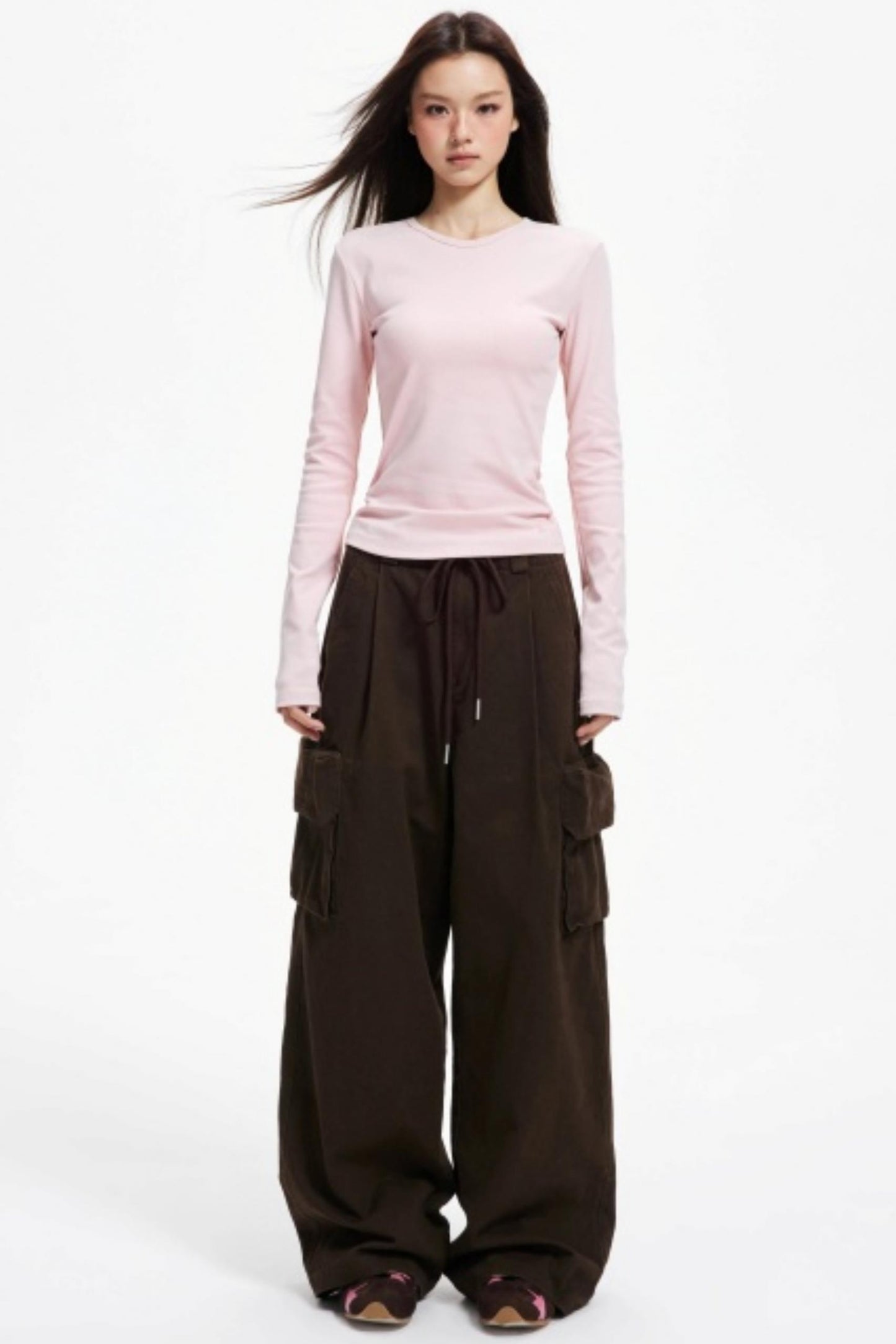 Vintage Drawstring Loose Cargo Pants