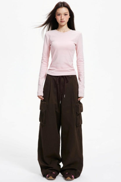 Vintage Drawstring Loose Cargo Pants