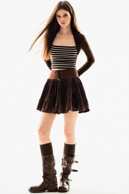 Tencel Wool Striped Knit Top