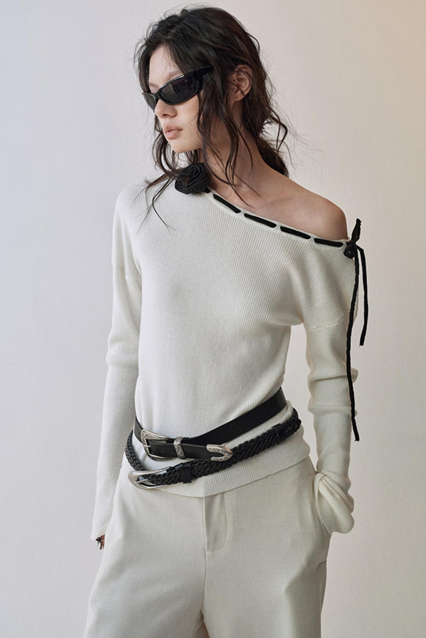 Rose Flower Knitted Top