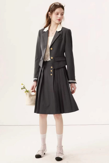 Color-Block Linen Skirt Set-Up