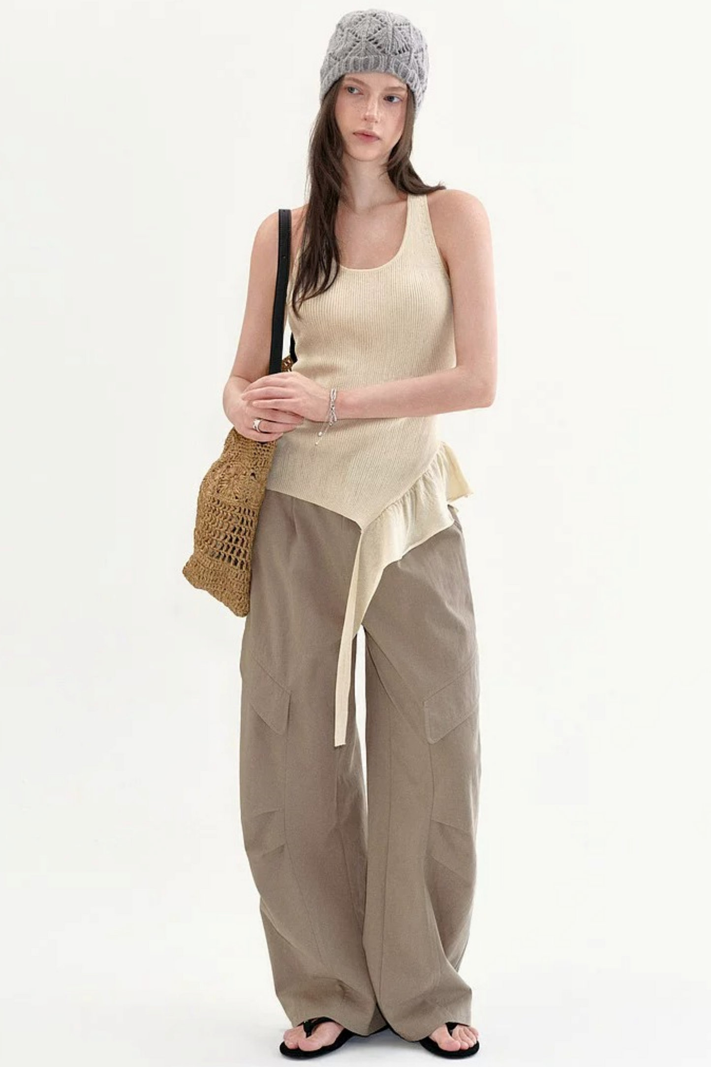 Fano Ruffled Halter Backless Tank