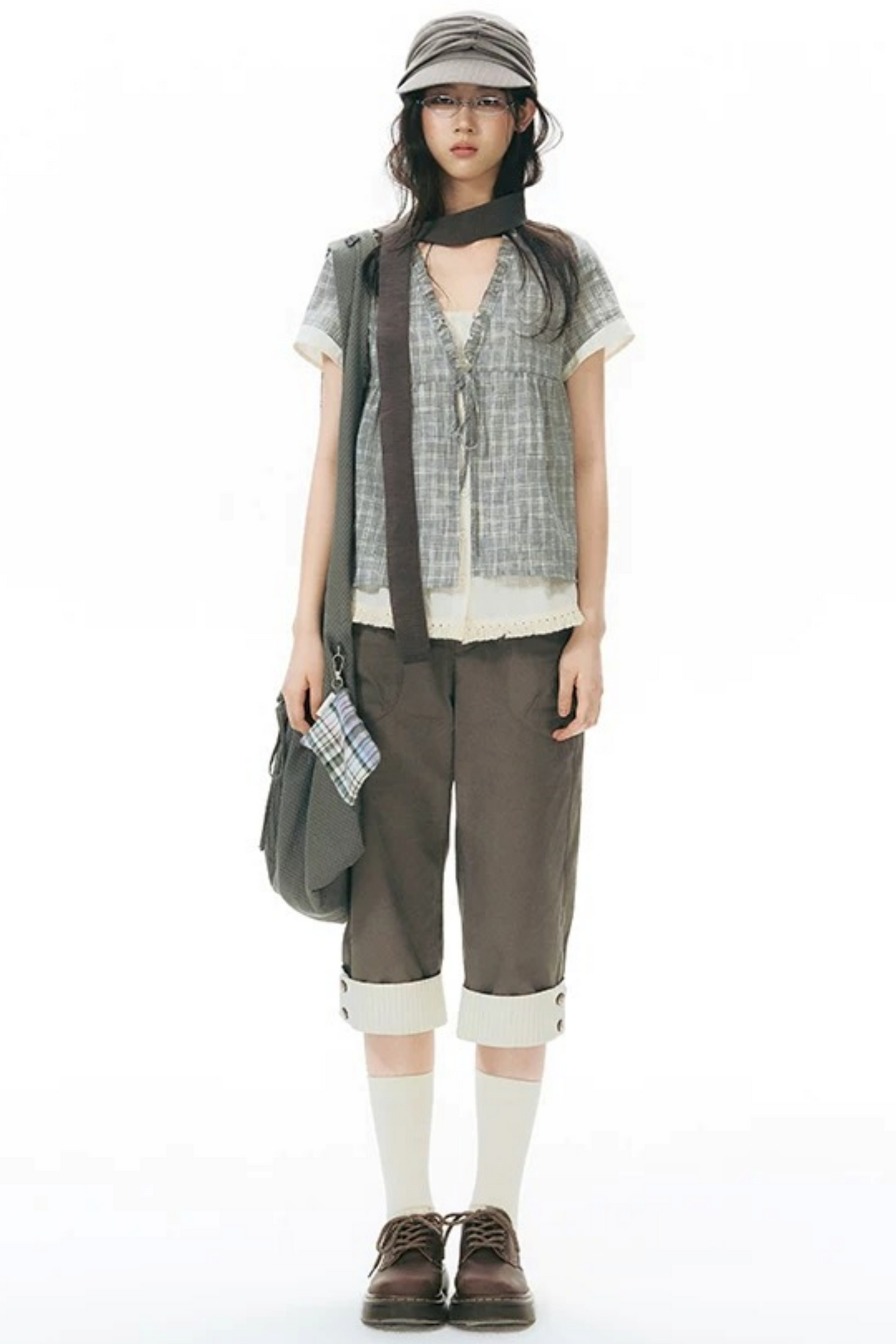 Double-Sided Button Crossbody Bag