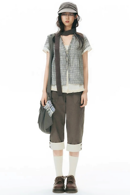 Double-Sided Button Crossbody Bag