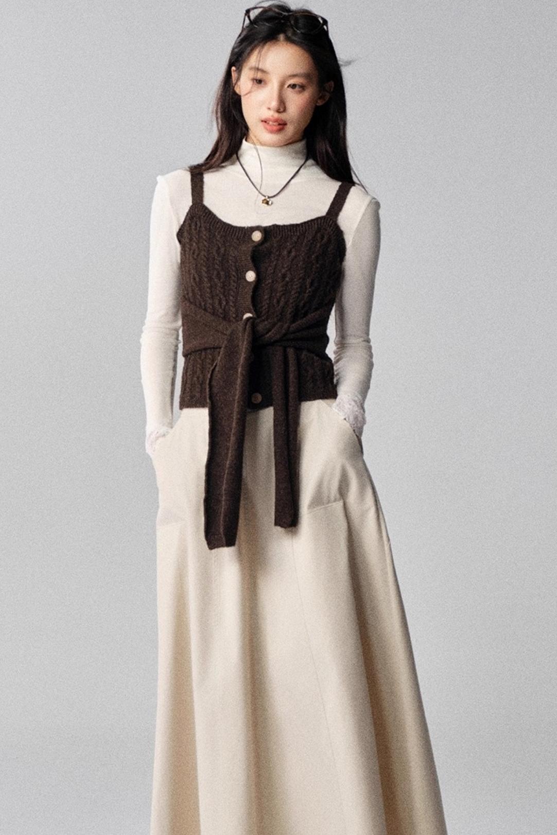 Mountains White A-Line Skirt