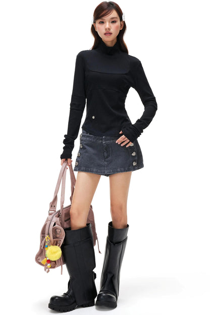 Enzyme Wash Twill Skirt Pants