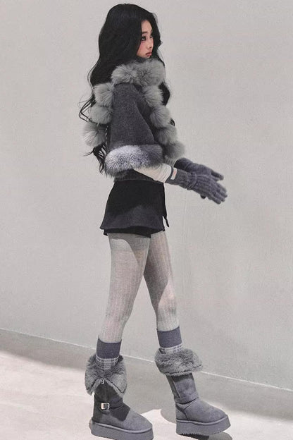 Faux Fox Fur Collar Scarf