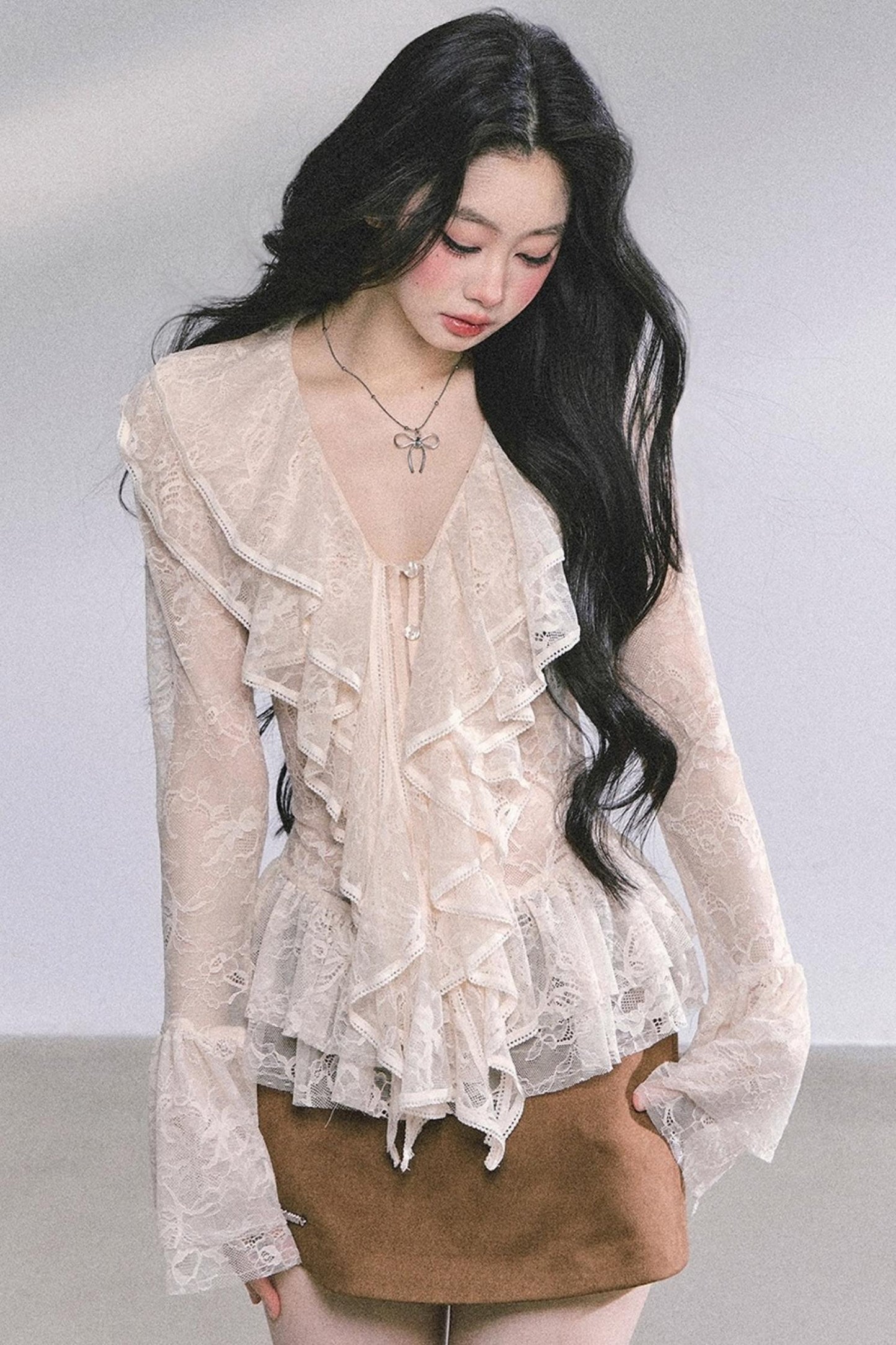 Coffee Shade Long Sleeve Top