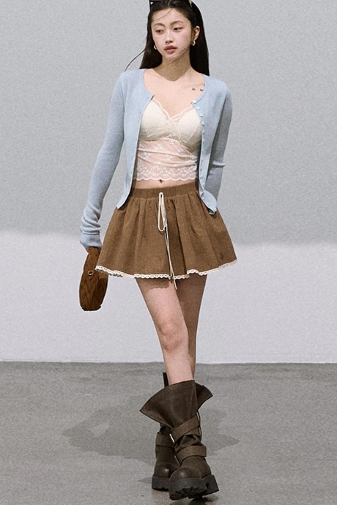 Lace Texture A-Line Skirt