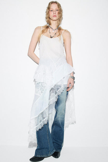 Lace Irregular Patchwork Dress