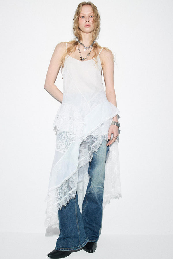 Lace Irregular Patchwork Dress