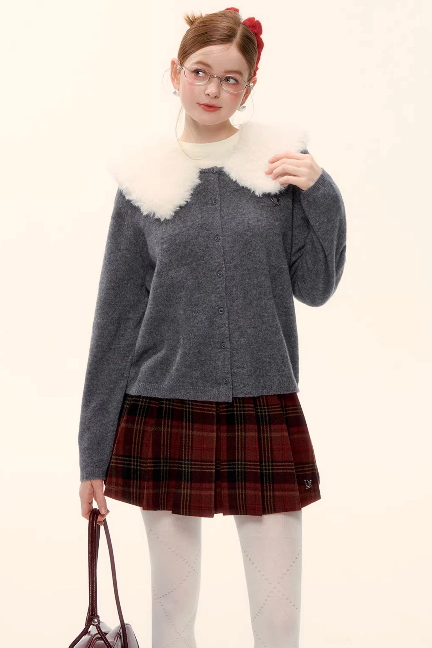 Retro Plaid Wool Skirt