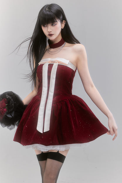 Festive Red Sweet Style Dress