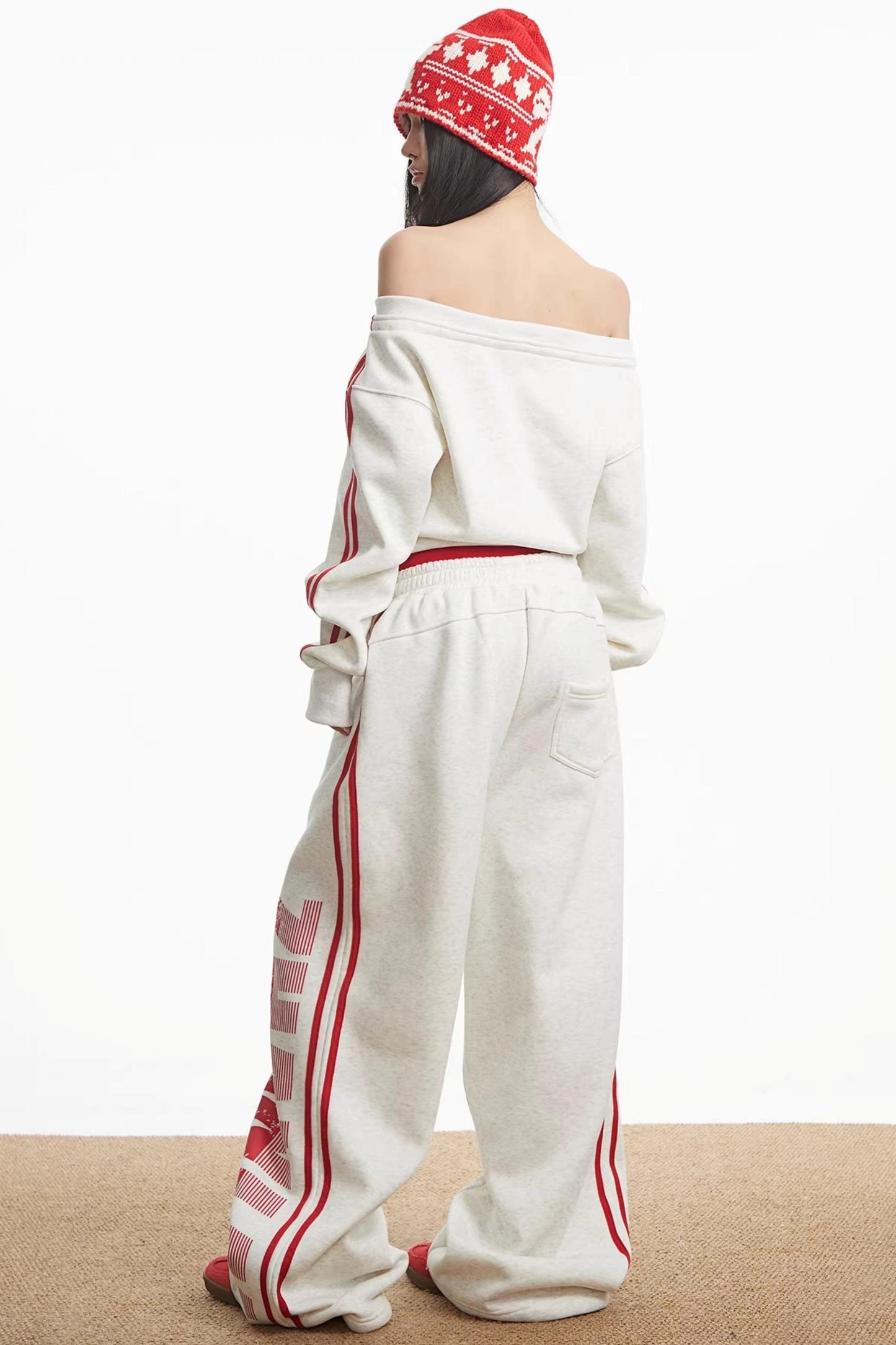 Spicy Girl Off-Shoulder Sweatshirt Set-Up