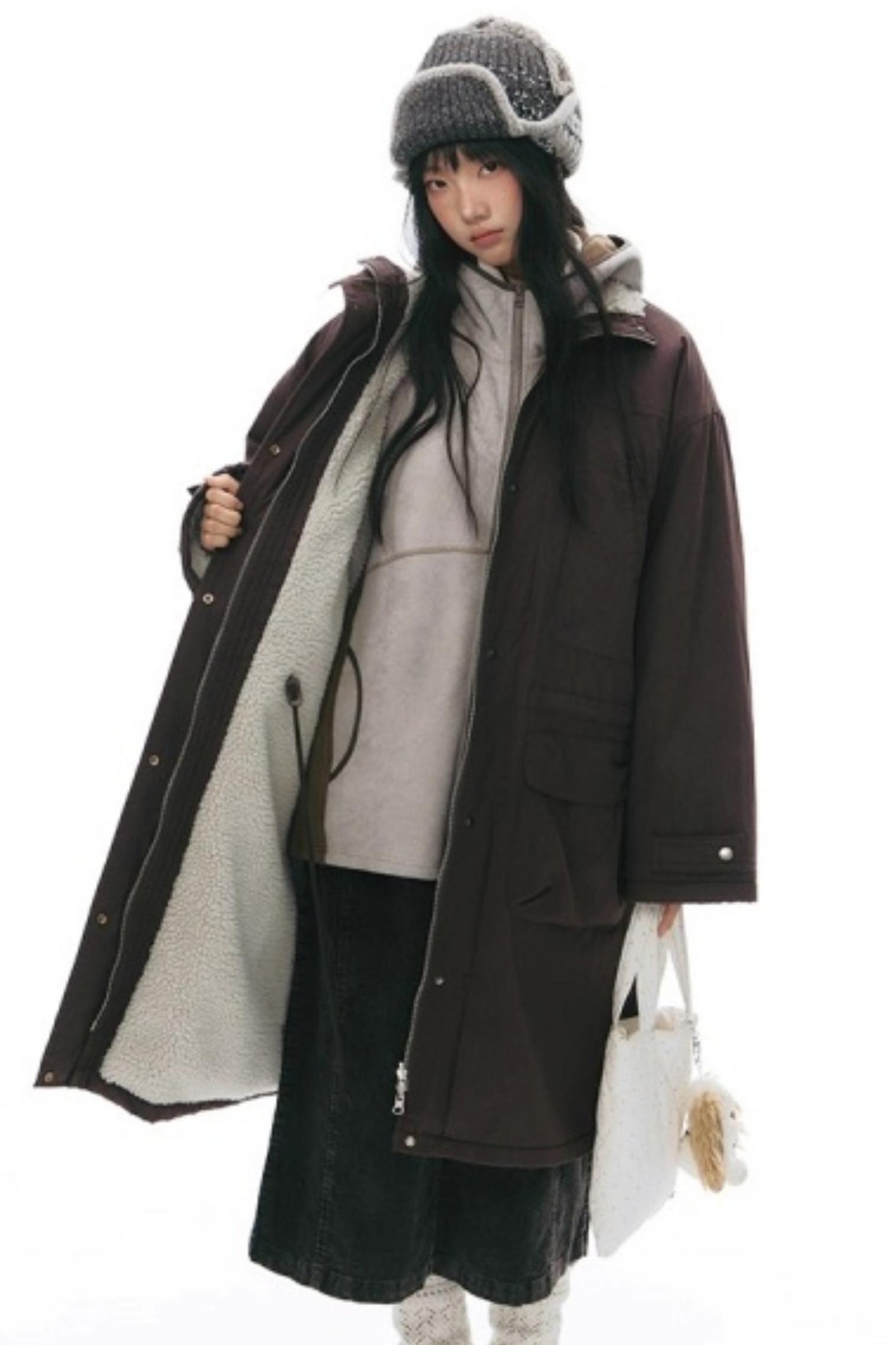 Fleece Patchwork Hooded Jacket