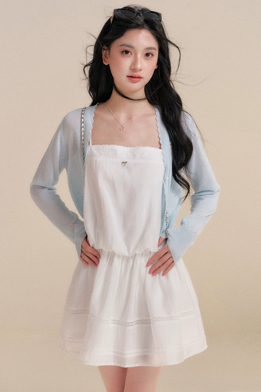 Lyocell Hollow Wave Cardigan