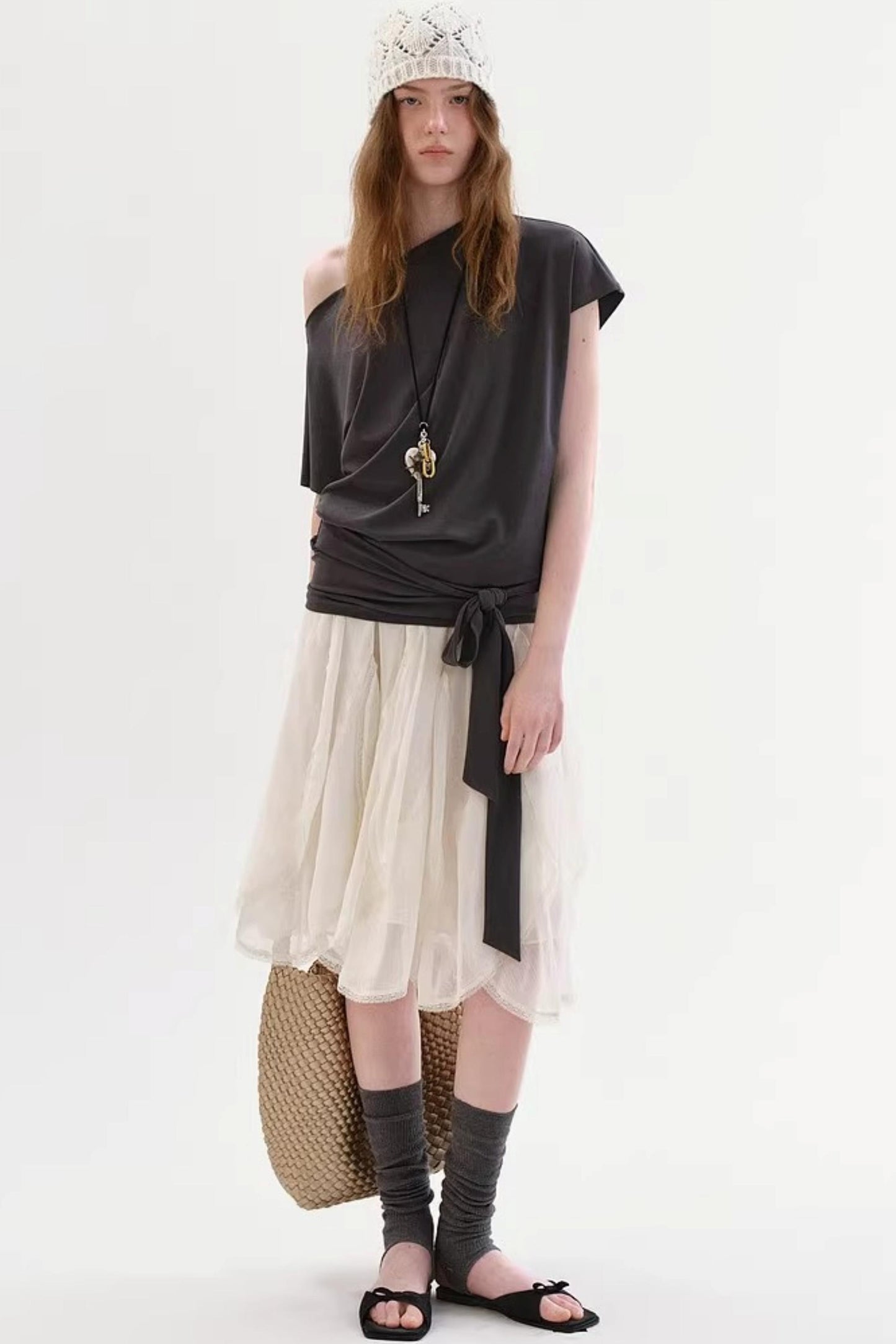 Ruffled Lace Patchwork Skirt