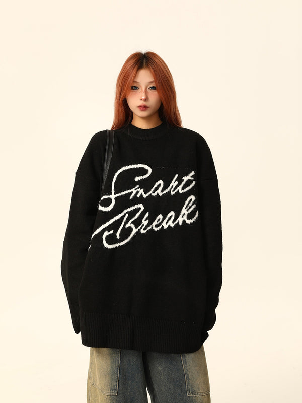 American retro gray sweater