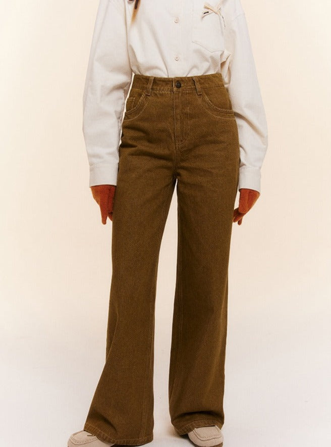 RETRO LOOSE AND SKINNY WIDE-LEG JEANS PANTS