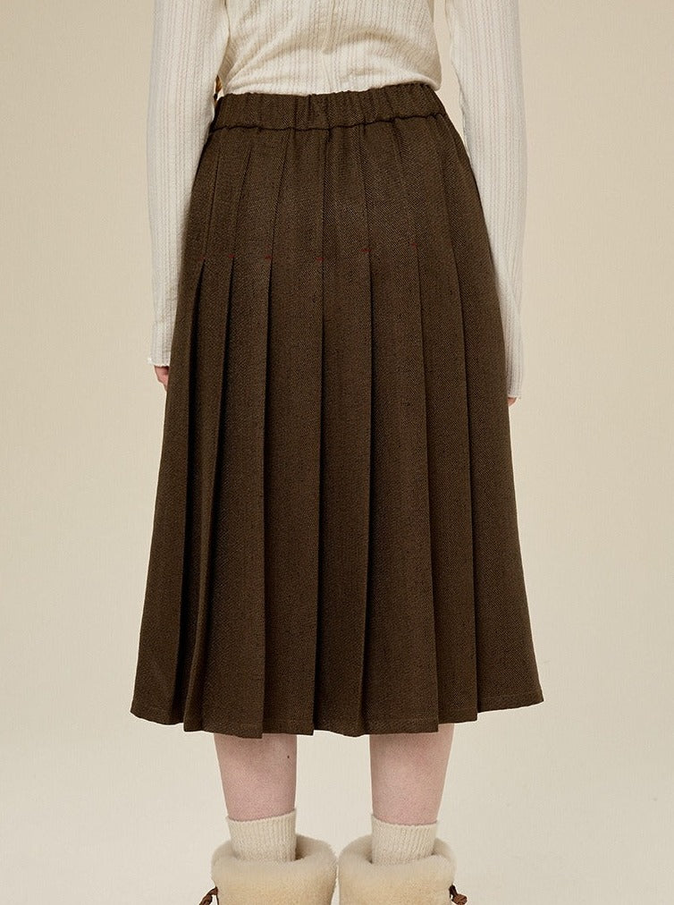 Elasticated Waist A-Line Skirt