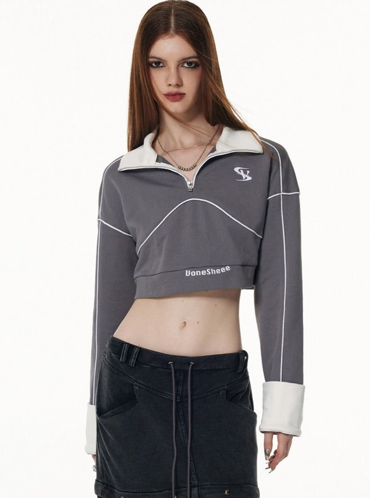 Sportstil kurzer Pullover