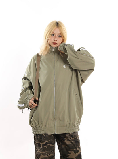 American Retro Stand Collar Loose Jacket