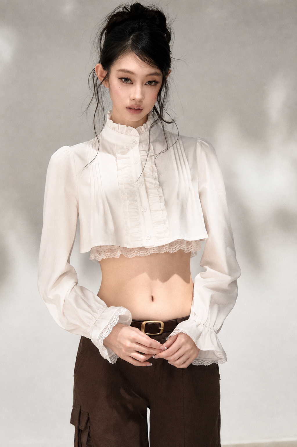 Accordion Pleated Court Blouse