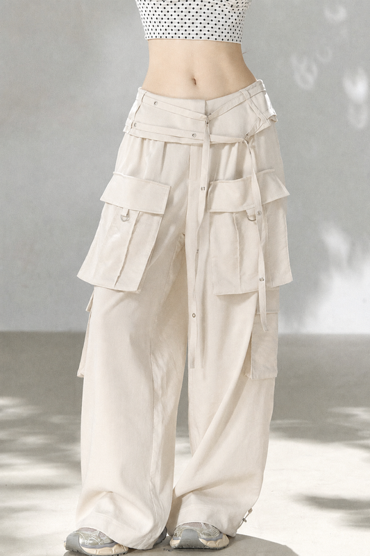 Conjunto de top y pantalones de trabajo de cintura alta, pierna recta y pierna ancha