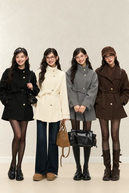 White Woolen Jacket and Pants Set-Up