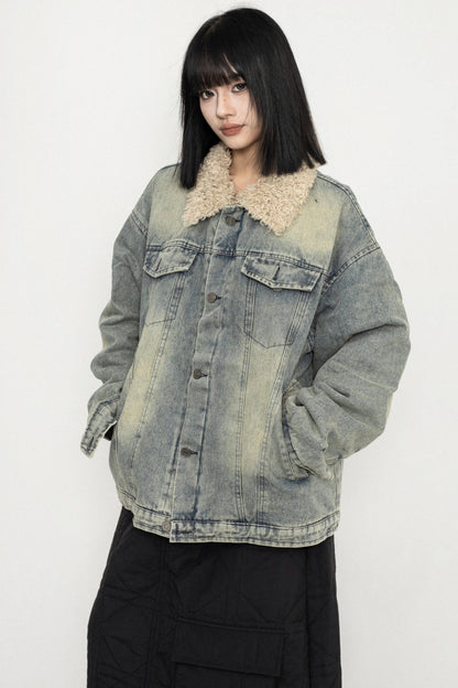 American Retro Sweet Winter Denim Cotton Jacket