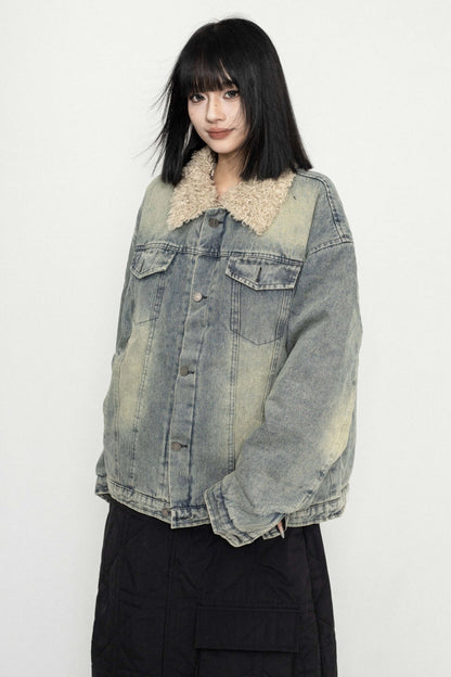 American Retro Sweet Winter Denim Cotton Jacket